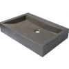 Rectangular Sloped Concrete Vessel Sink in Dark Gray