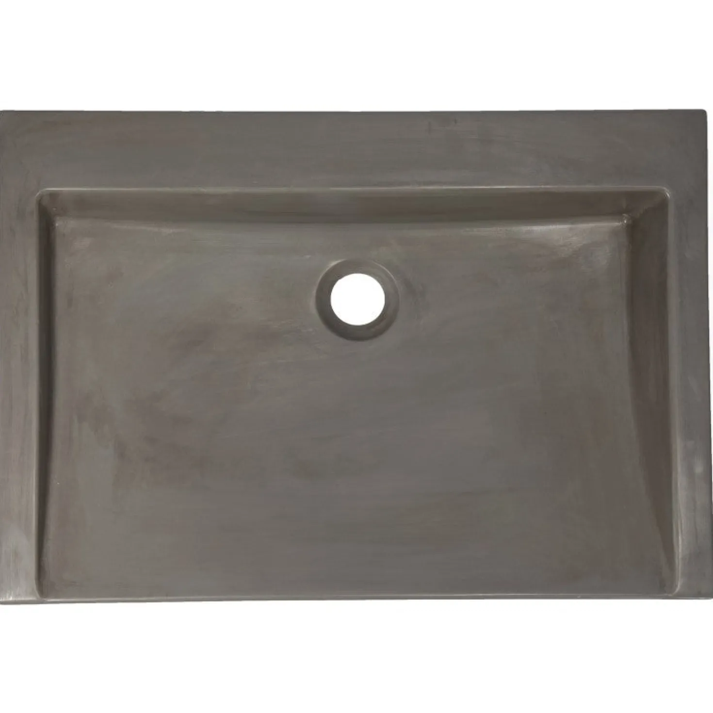 Rectangular Sloped Concrete Vessel Sink in Dark Gray