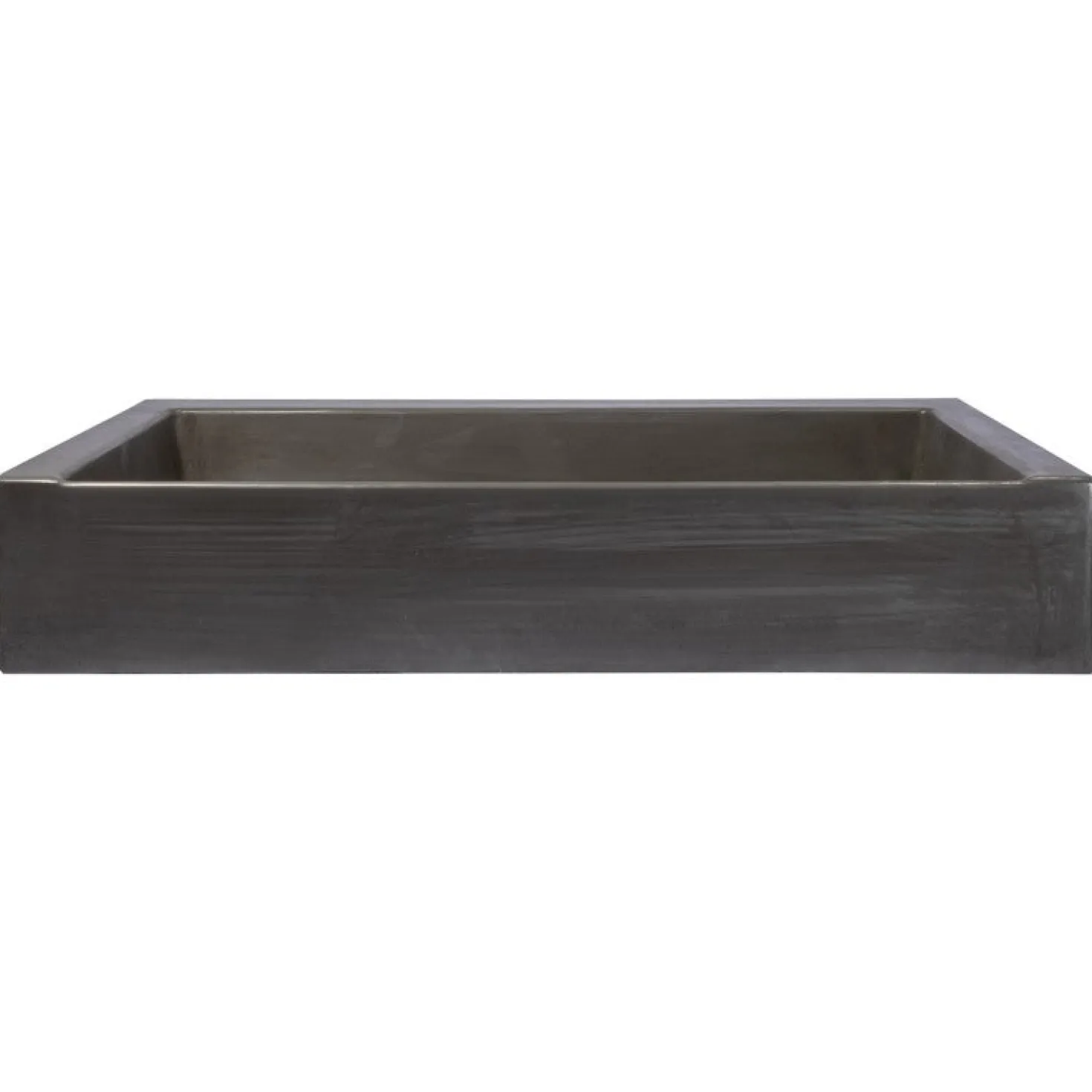 Rectangular Sloped Concrete Vessel Sink in Dark Gray