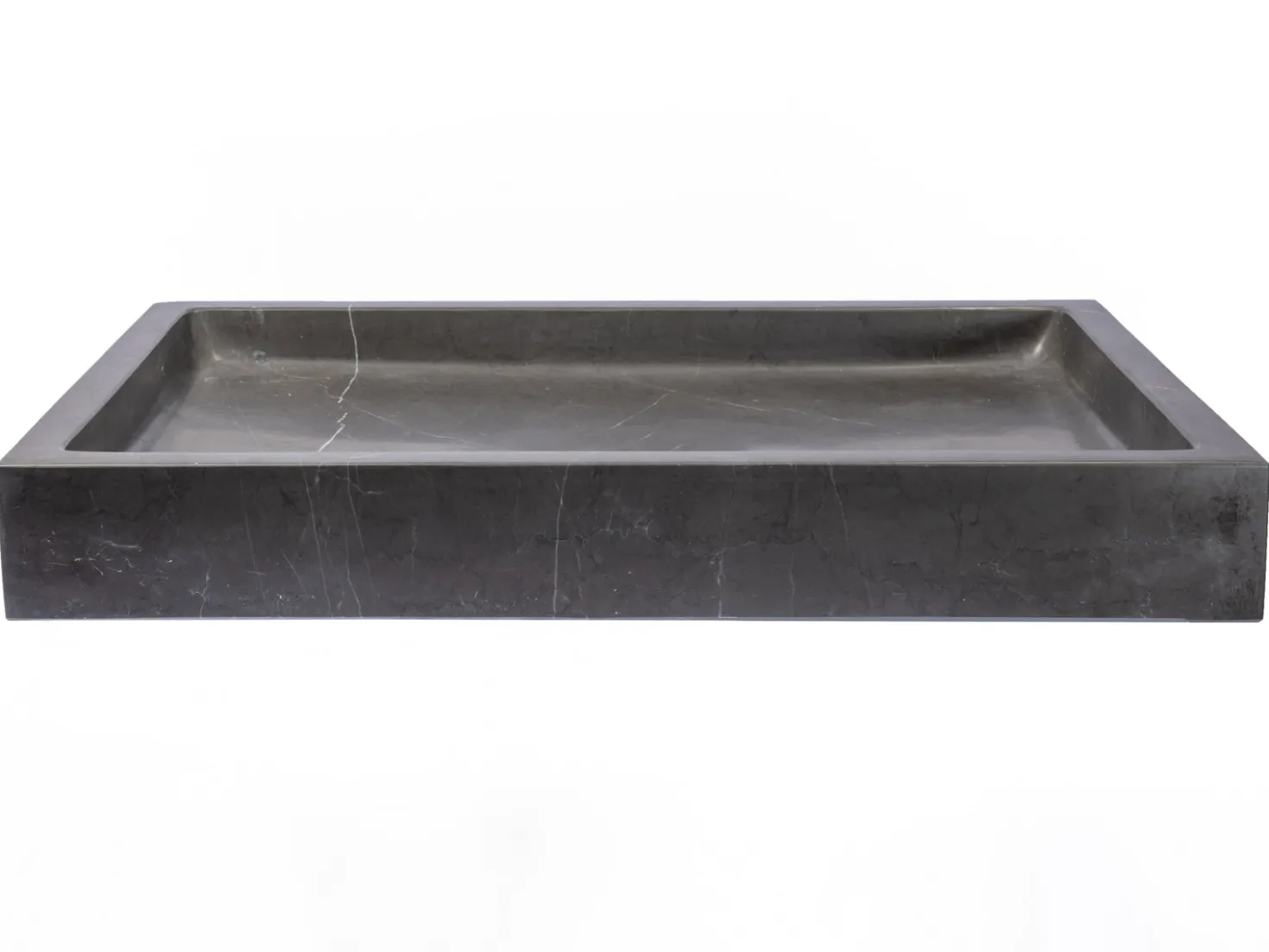 Rectangular Vessel Sink in Honed Pietra Grey Marble