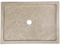 Rectangular Vessel Sink in Polished Penny Grey Marble