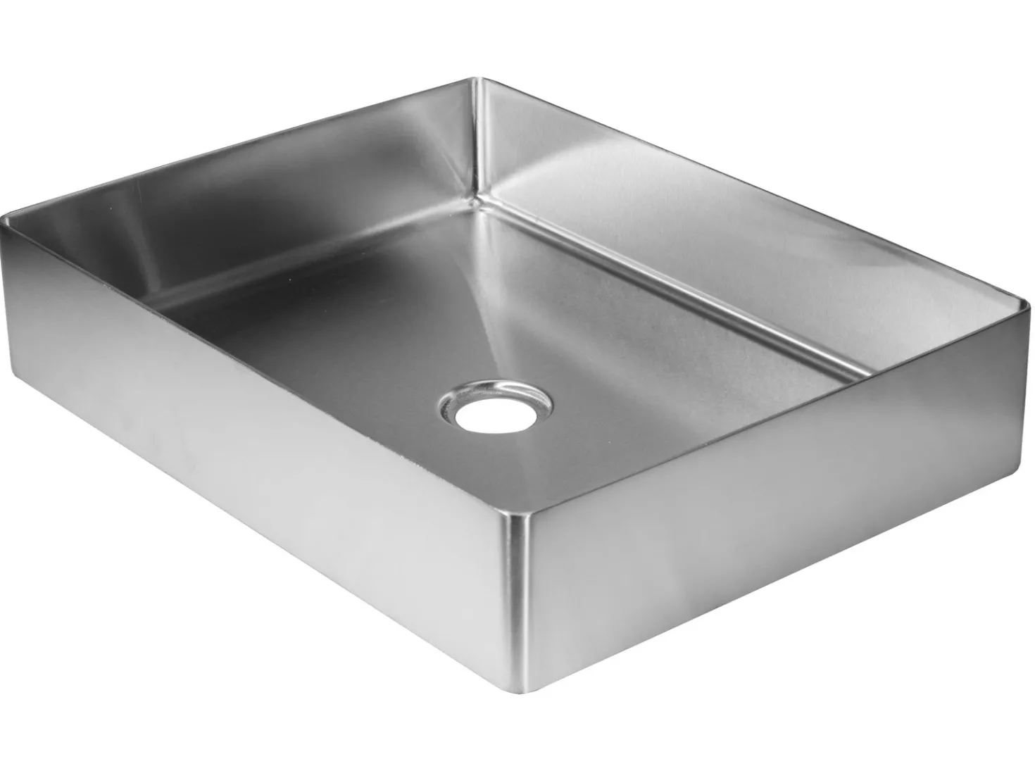Rectangular 19" x 14 1/2" Stainless Steel Bathroom Vessel Sink with Drain in Silver