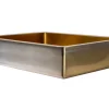 Rectangular 20" x 16" Stainless Steel Undermount Bathroom Sink with Drain in Gold