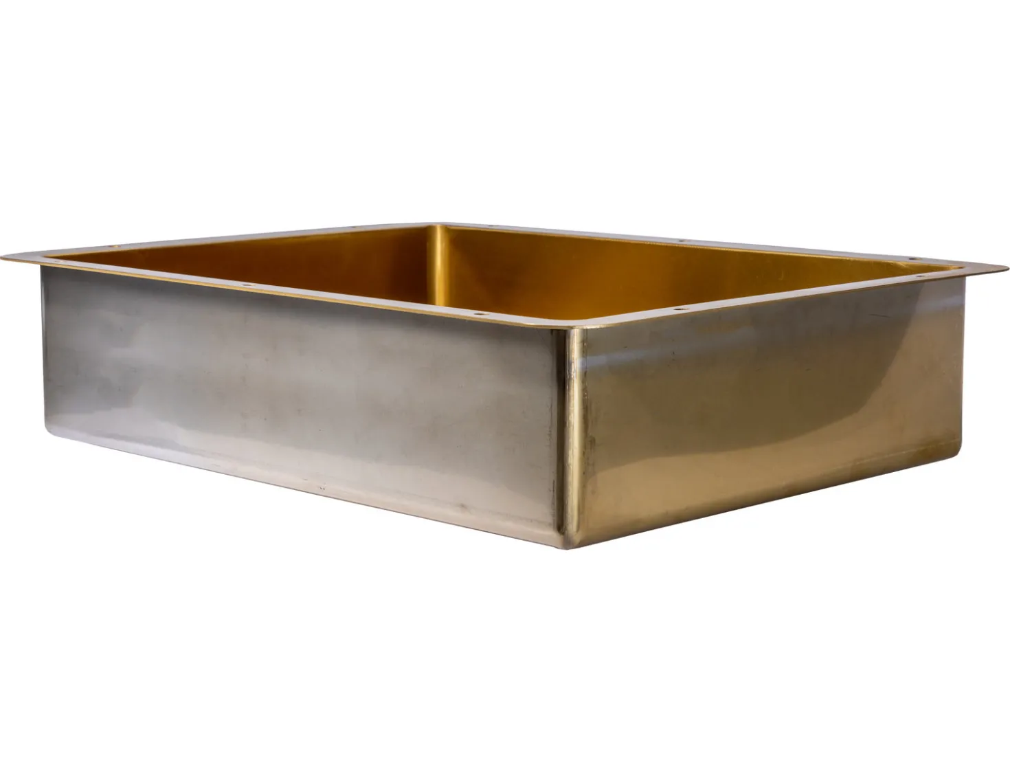 Rectangular 20" x 16" Stainless Steel Undermount Bathroom Sink with Drain in Gold