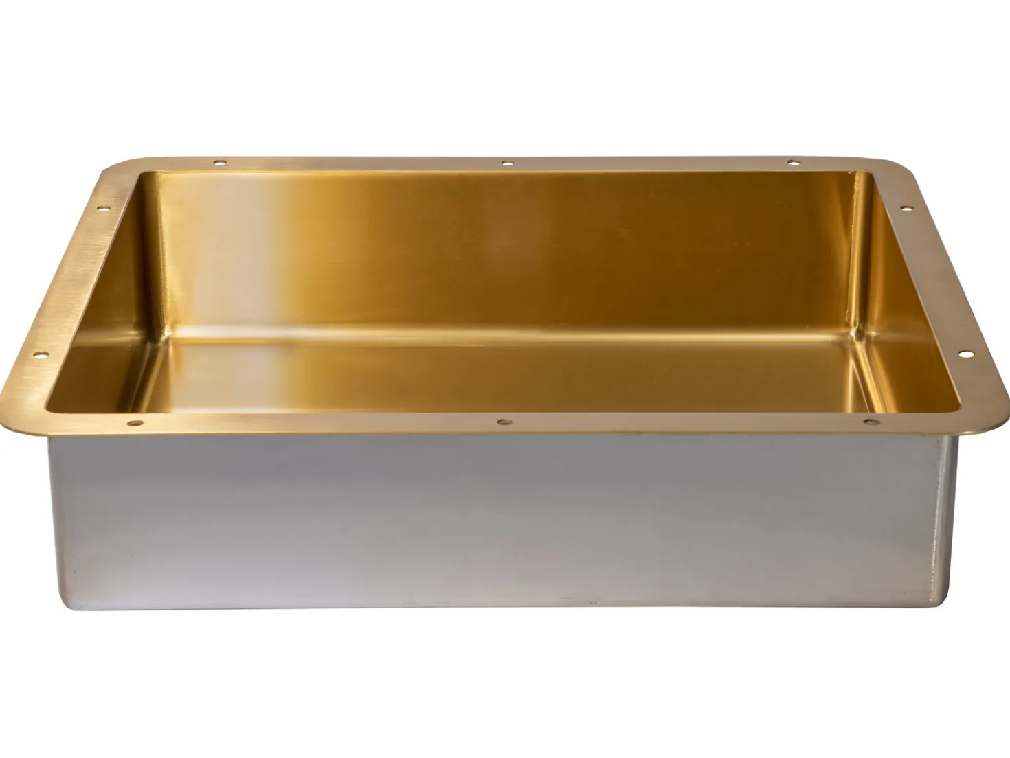 Rectangular 20" x 16" Stainless Steel Undermount Bathroom Sink with Drain in Gold