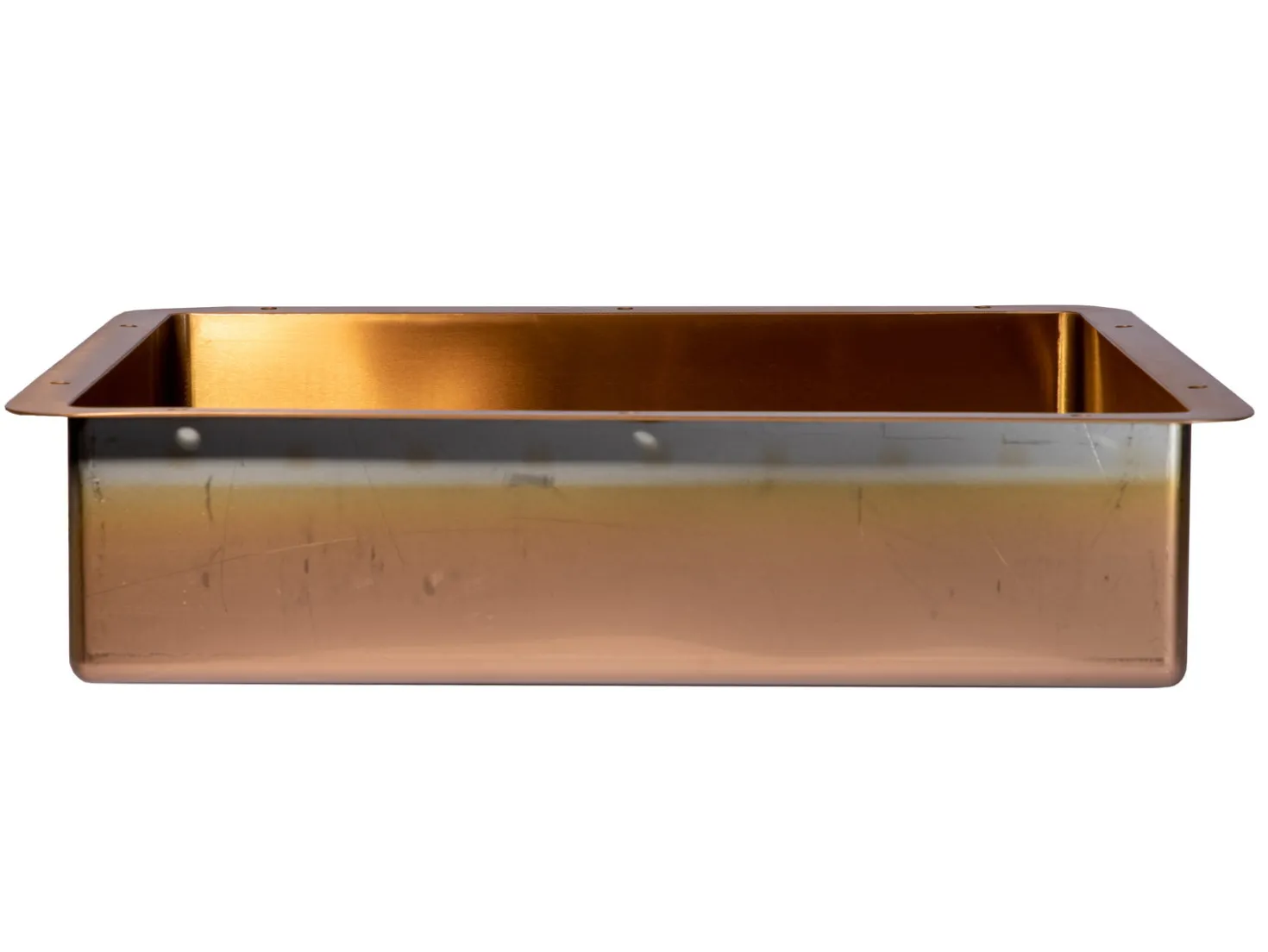 Rectangular 20" x 16" Stainless Steel Undermount Bathroom Sink with Drain in Rose Gold