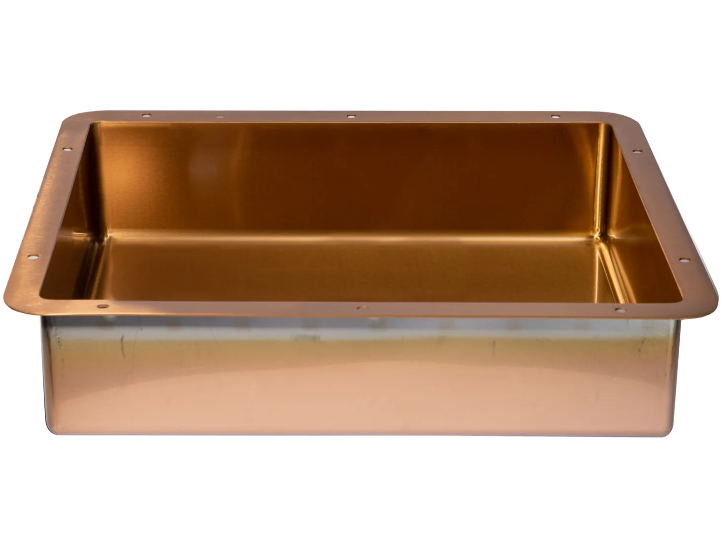 Rectangular 20" x 16" Stainless Steel Undermount Bathroom Sink with Drain in Rose Gold