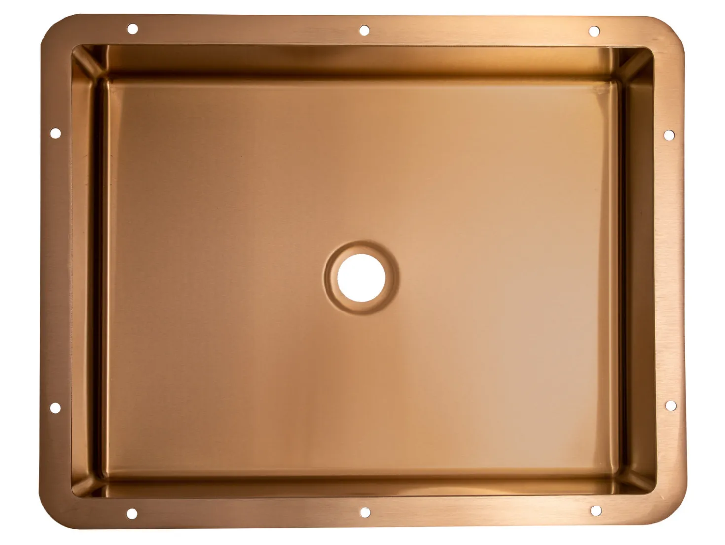 Rectangular 20" x 16" Stainless Steel Undermount Bathroom Sink with Drain in Rose Gold