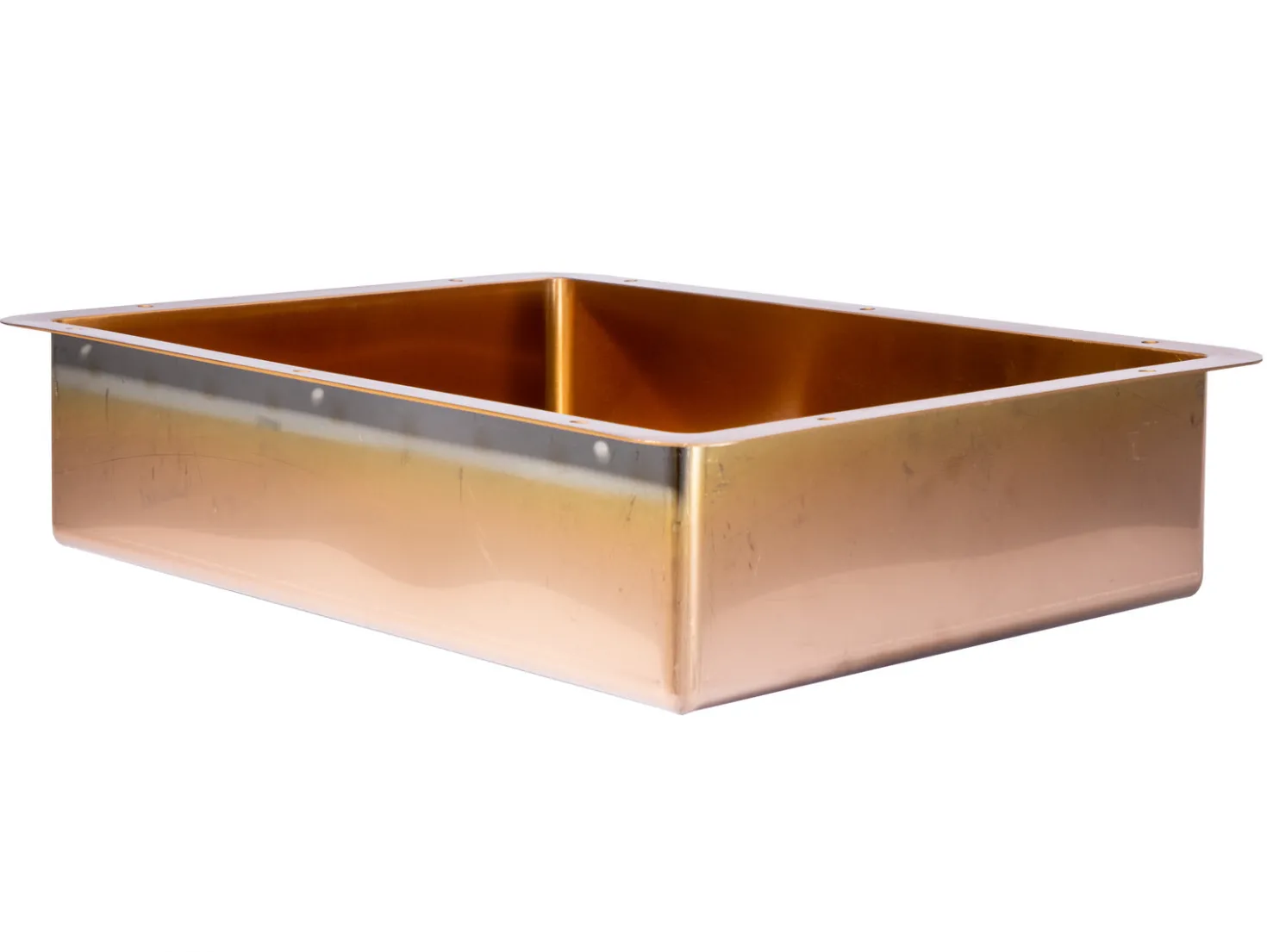 Rectangular 20" x 16" Stainless Steel Undermount Bathroom Sink with Drain in Rose Gold