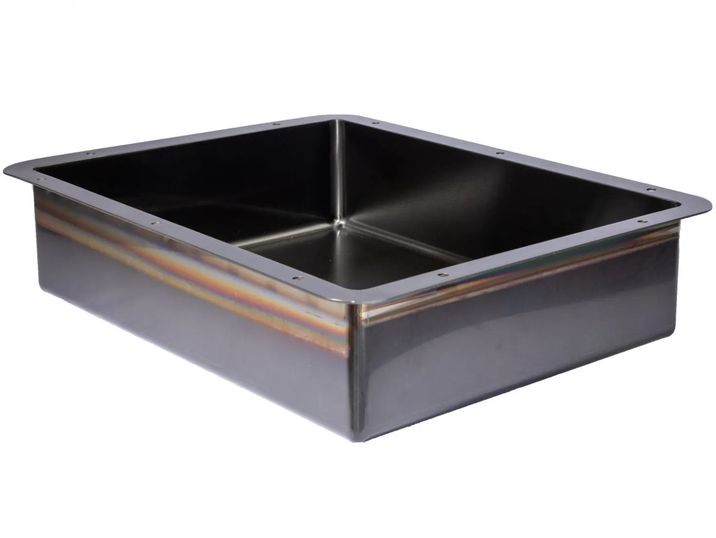 Rectangular 20" x 16" Stainless Steel Undermount Bathroom Sink with Drain in Black