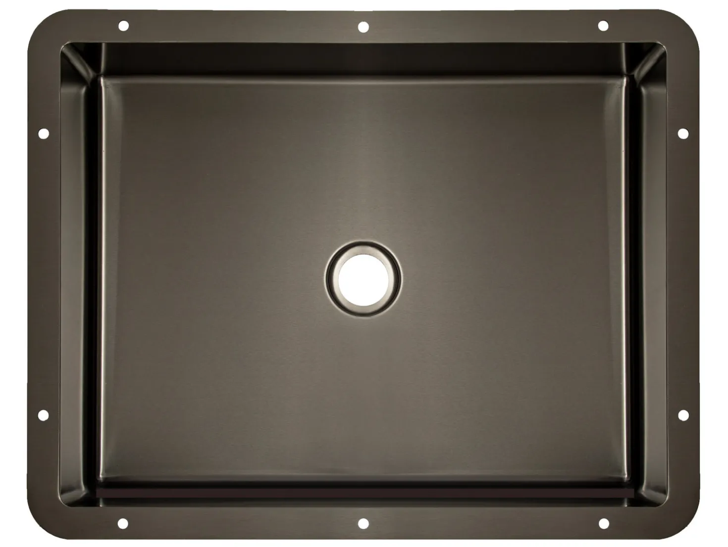 Rectangular 20" x 16" Stainless Steel Undermount Bathroom Sink with Drain in Black