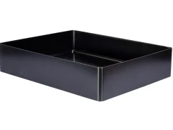 Rectangular 19 x 14 1/2" Stainless Steel Bathroom Vessel Sink with Drain in Black
