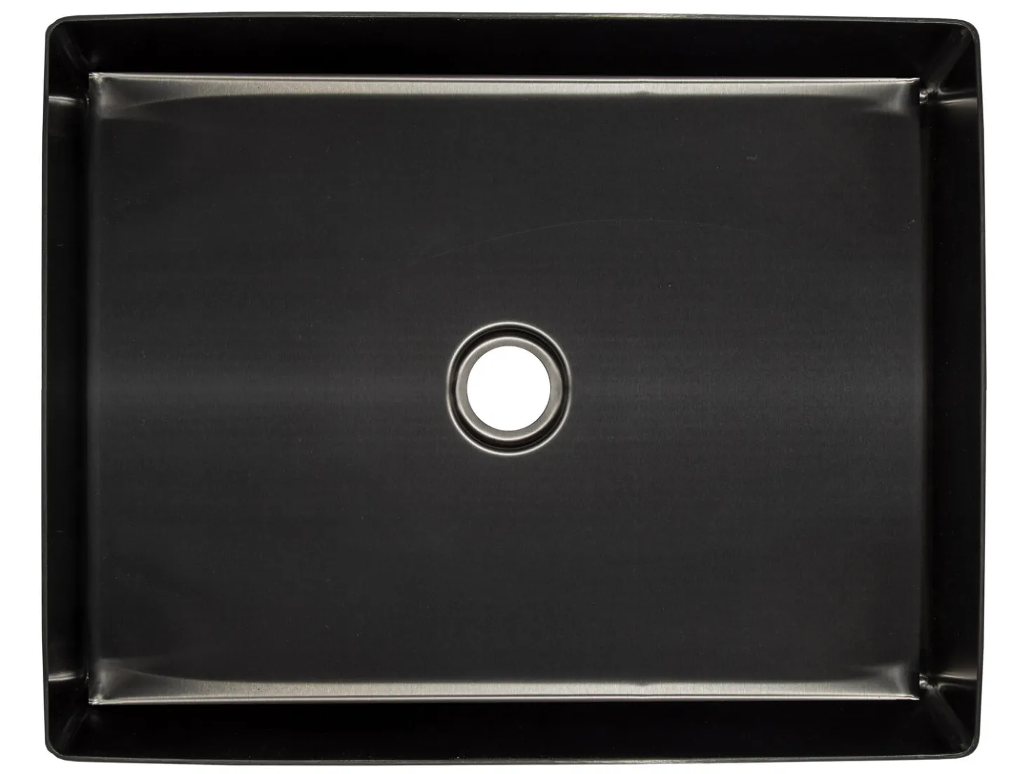 Rectangular 19 x 14 1/2" Stainless Steel Bathroom Vessel Sink with Drain in Black