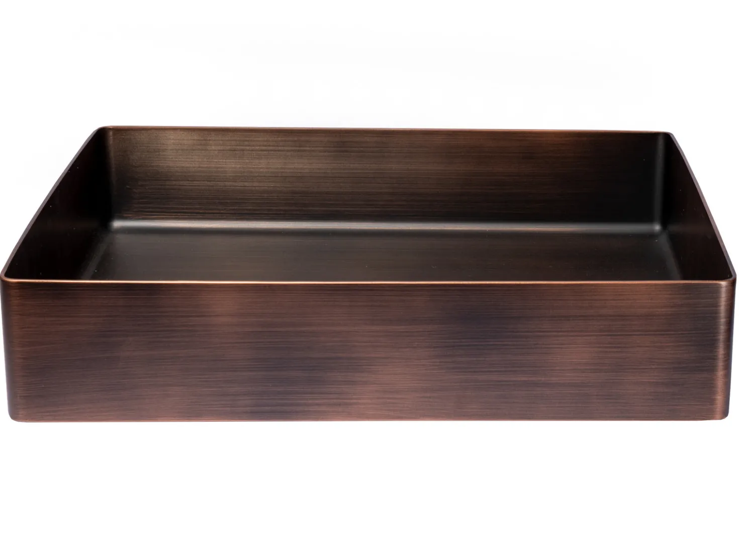 Rectangular 19 x 14 1/2" Stainless Steel Bathroom Vessel Sink with Drain in Bronze
