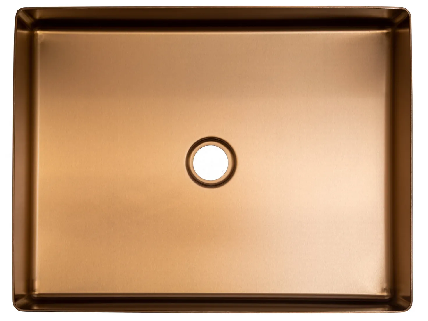Rectangular 19" x 14 1/2" Stainless Steel Bathroom Vessel Sink with Drain in Rose Gold