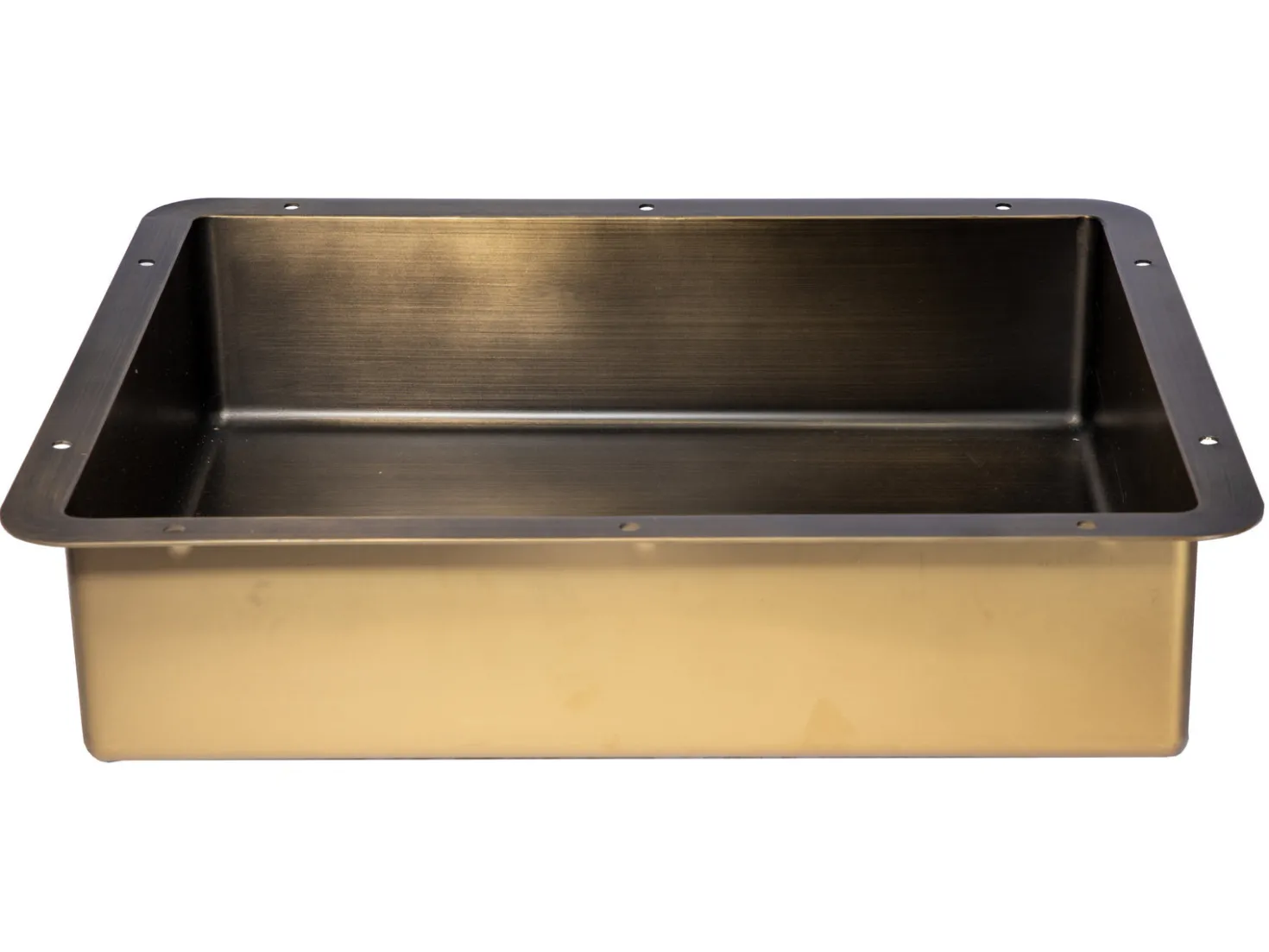 Rectangular 20' x 16" Undermount Stainless Steel Bathroom Sink and Drain in Antique Gold