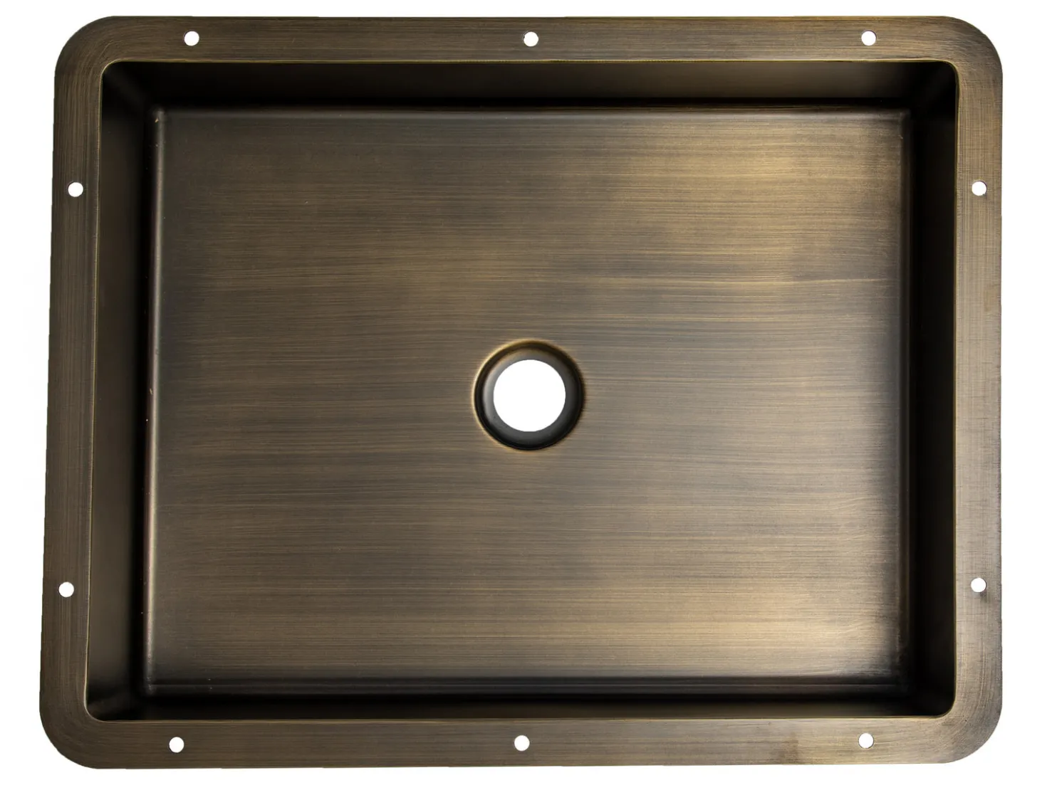 Rectangular 20' x 16" Undermount Stainless Steel Bathroom Sink and Drain in Antique Gold