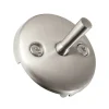 Round Bathtub Overflow Plate with Trip Lever in Brushed Nickel