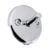 Round Bathtub Overflow Plate with Trip Lever in Chrome