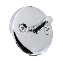 Round Bathtub Overflow Plate with Trip Lever in Chrome