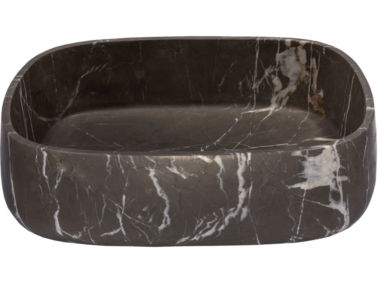 Rounded Rectangular Vessel Sink in Pietra Grey Marble