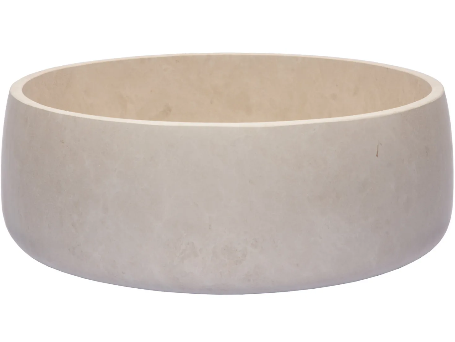 Rounded Vessel Sink in Beige Marble