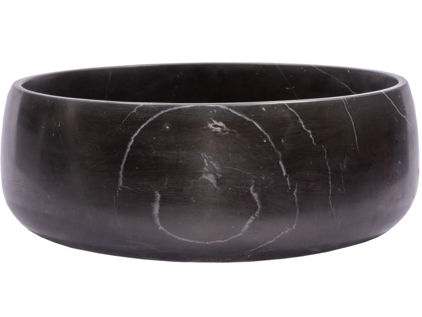 Rounded Vessel Sink in Nero Marquino Marble