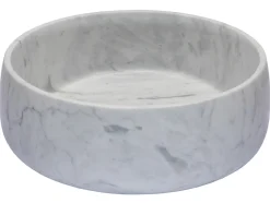 Rounded Vessel Sink in White Carrara Marble