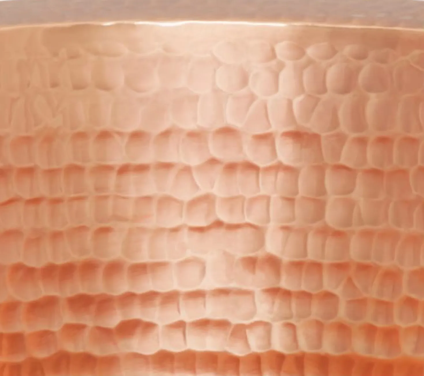 12" Round Hammered Copper Bar Sink with 2" Drain Opening in Polished Copper