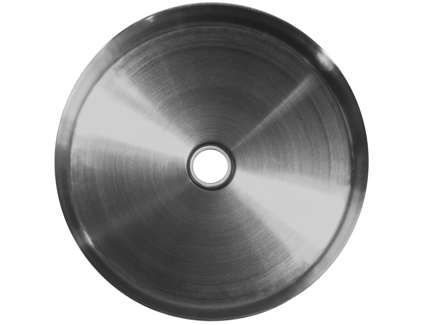 15" Round Stainless Steel Bathroom Vessel Sink with Drain in Silver