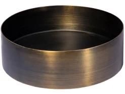 15" Round Stainless Steel Bathroom Vessel Sink with Drain in Antique Gold