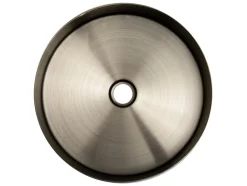 15" Round Stainless Steel Bathroom Vessel Sink with Drain in Black