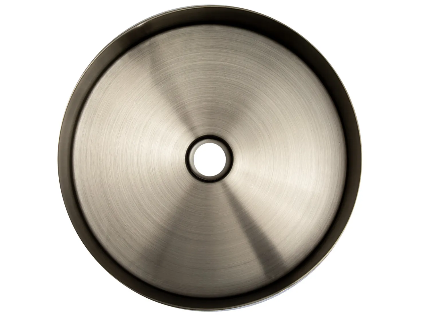15" Round Stainless Steel Bathroom Vessel Sink with Drain in Black