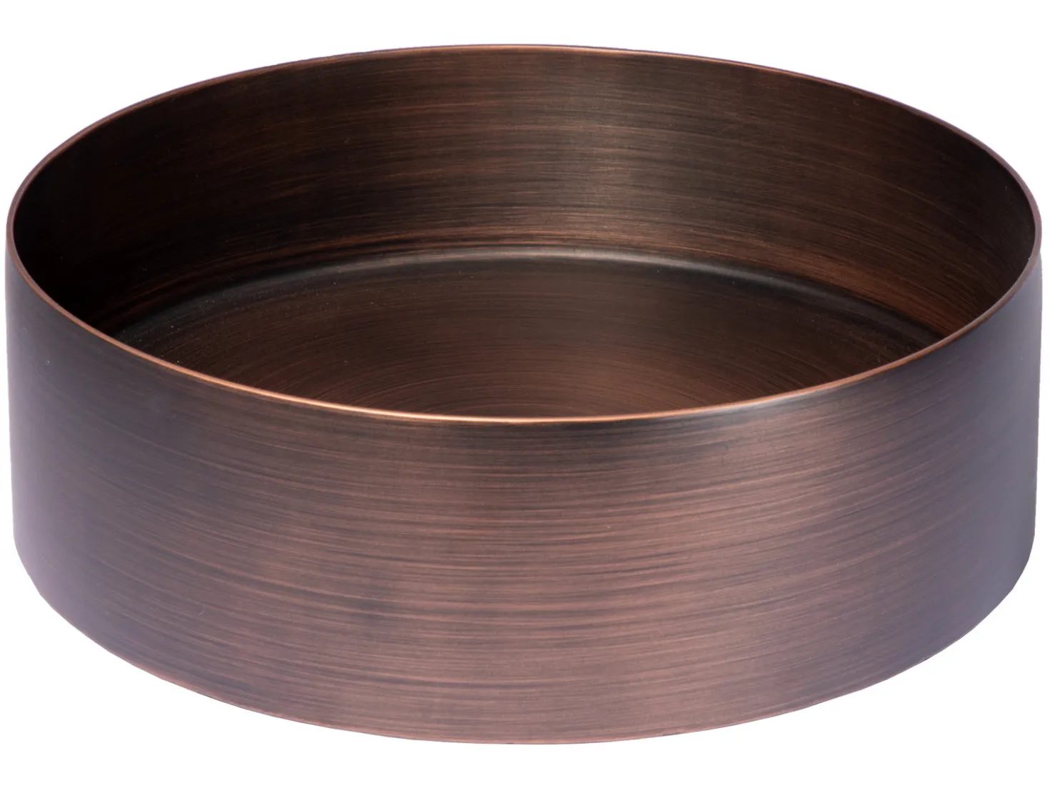 15" Round Stainless Steel Bathroom Vessel Sink with Drain in Bronze