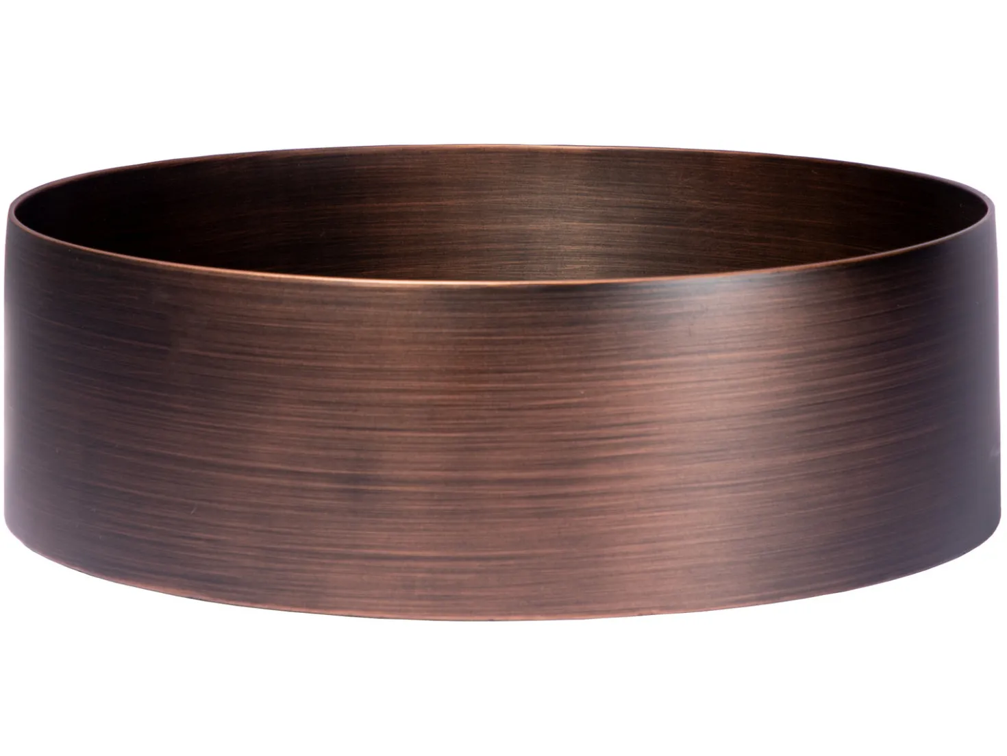15" Round Stainless Steel Bathroom Vessel Sink with Drain in Bronze