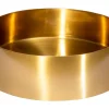 15" Round Stainless Steel Bathroom Vessel Sink with Drain in Gold