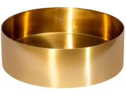 15" Round Stainless Steel Bathroom Vessel Sink with Drain in Gold