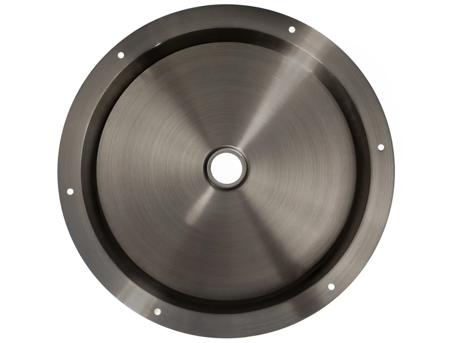 15" Round Stainless Steel Undermount Bathroom Sink with Drain in Black