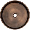 15 3/4" Round Thick Rim Stainless Steel Bathroom Vessel Sink with Drain in Bronze