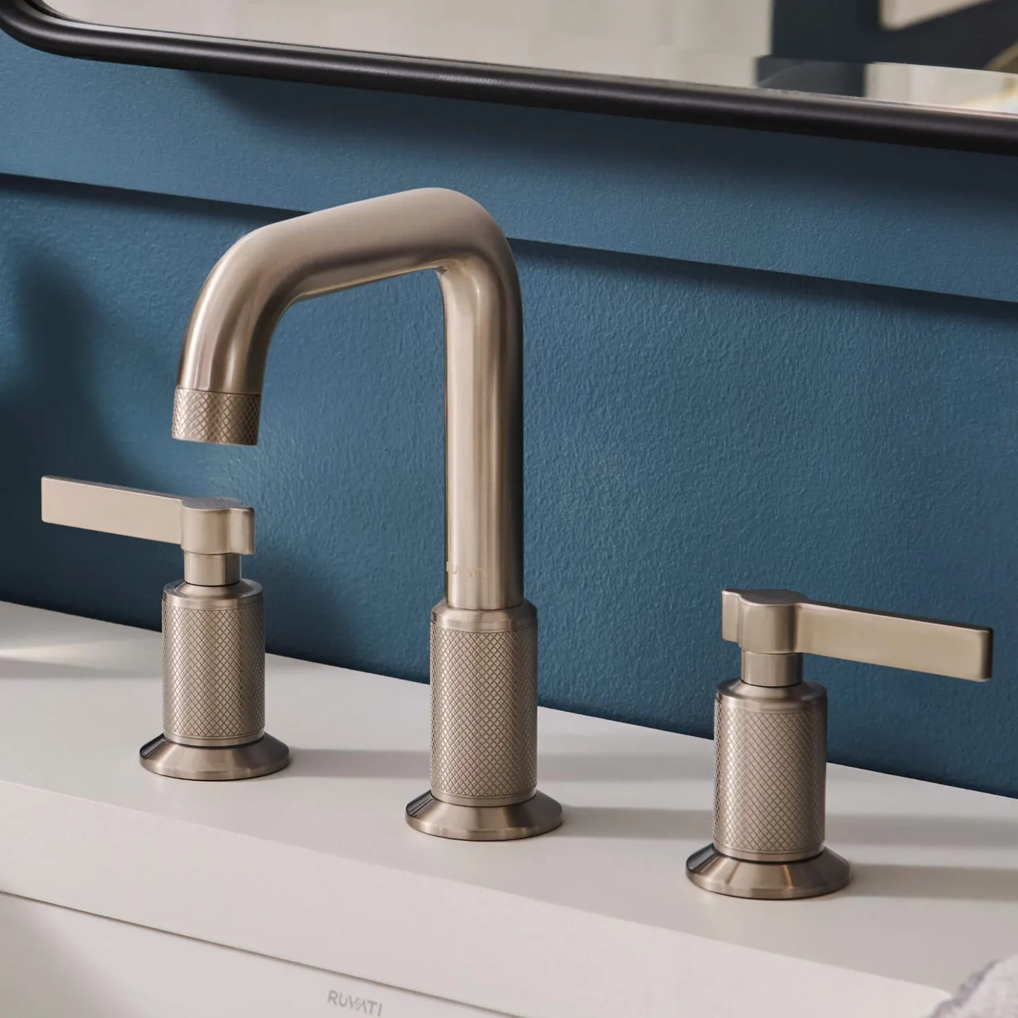 Ruvati Barolo Two Handle Widespread Art Deco Transitional Bathroom Faucet in Brushed Nickel Stainless - RVF5236BN