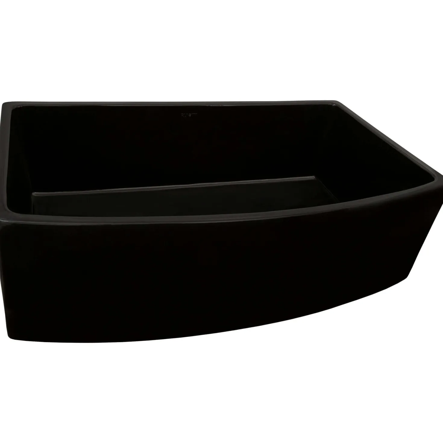 Ruvati 33" Black Fireclay Bow-Front Farmhouse Kitchen Sink