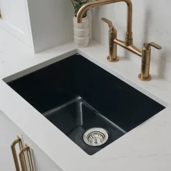 Ruvati 27" Black Fireclay Kitchen Sink | Made in Italy