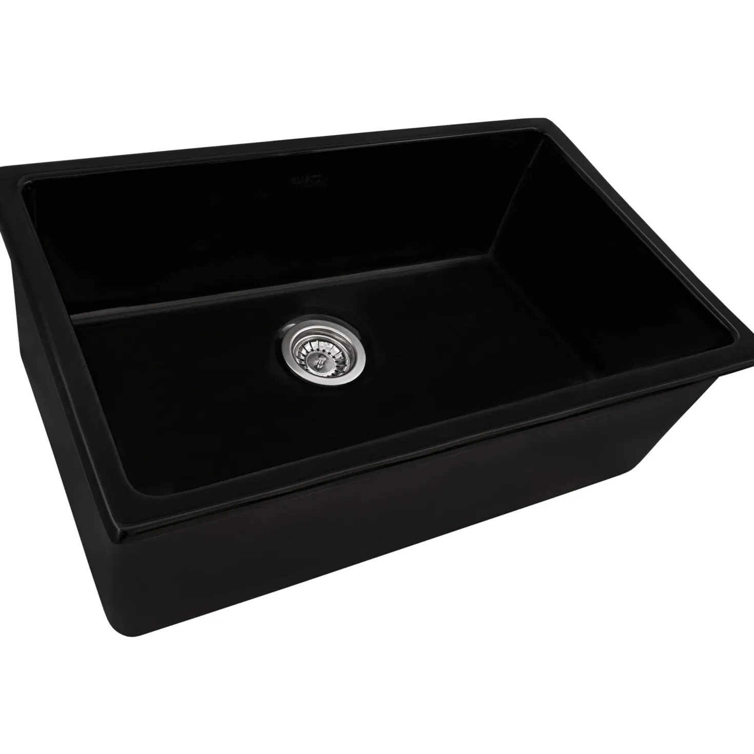 Ruvati 27" Black Fireclay Kitchen Sink | Made in Italy