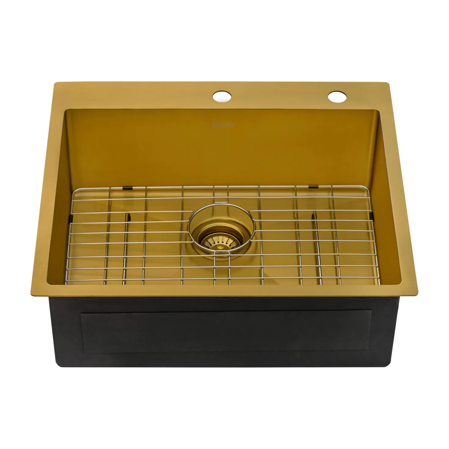 Ruvati 25" Brass Matte Gold Single Bowl Topmount Kitchen Sink