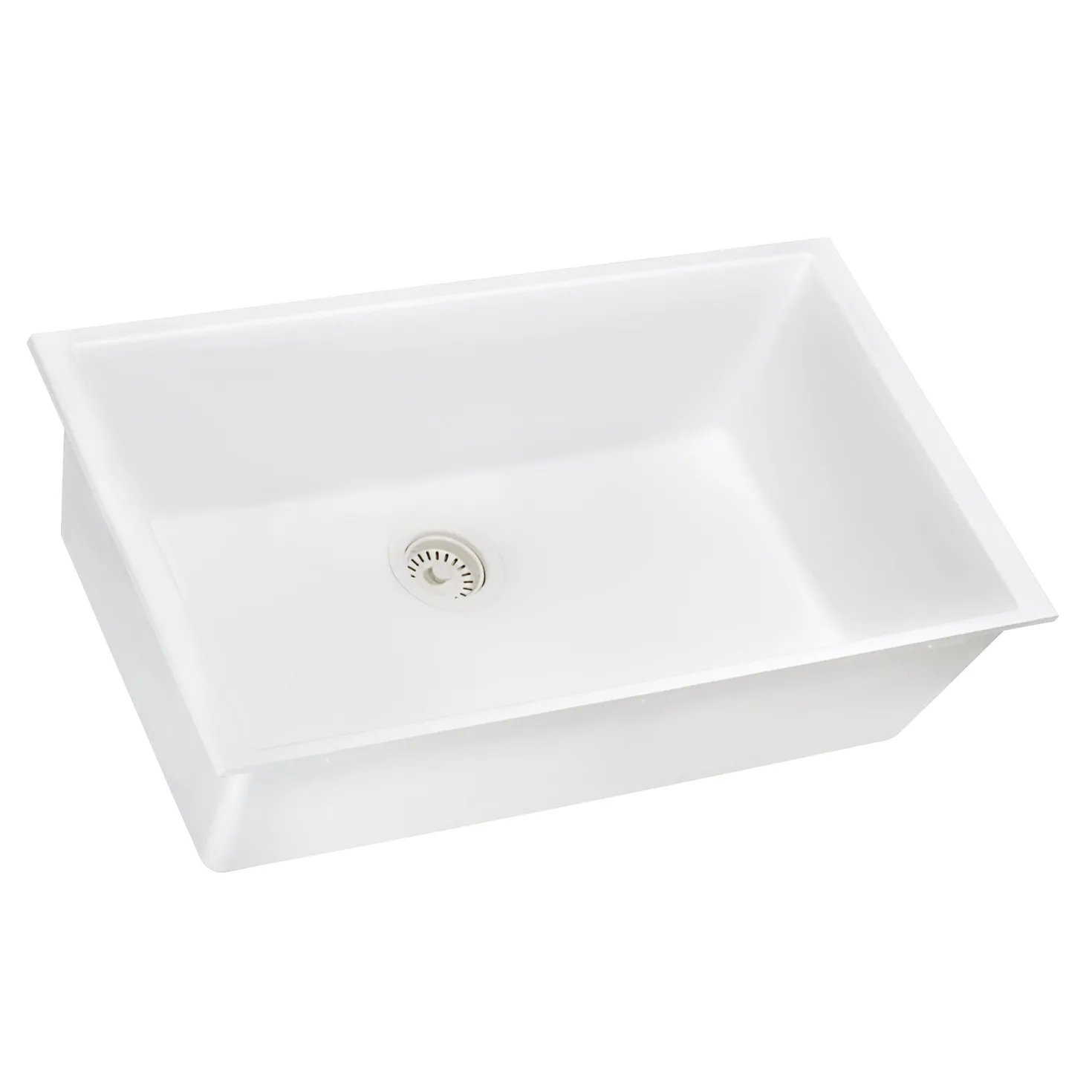 Ruvati 27" Composite Undermount Single Bowl Kitchen Sink in Arctic White