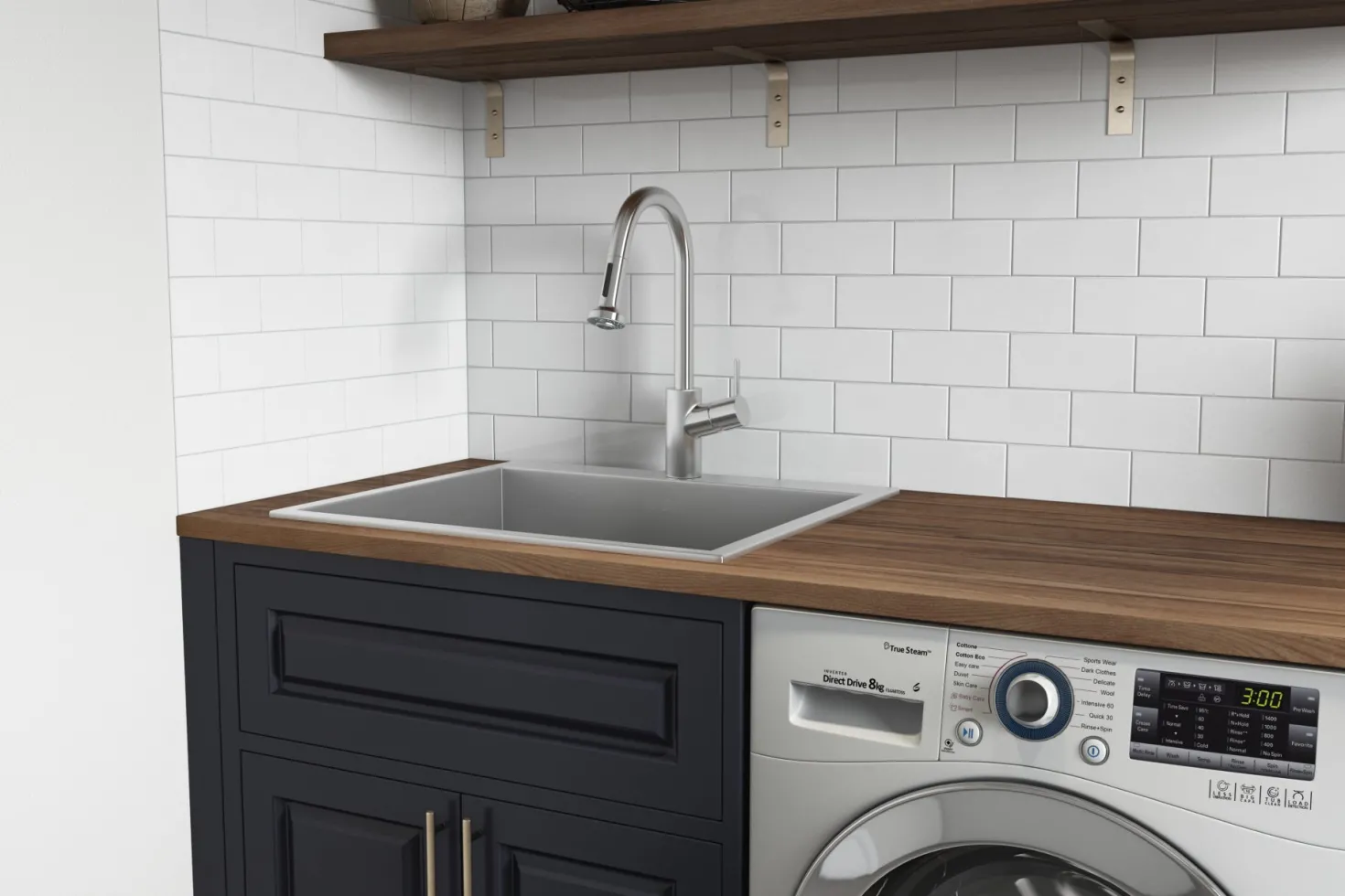 Ruvati 12" Deep Small Radius Topmount 25" x 22" Laundry Sink