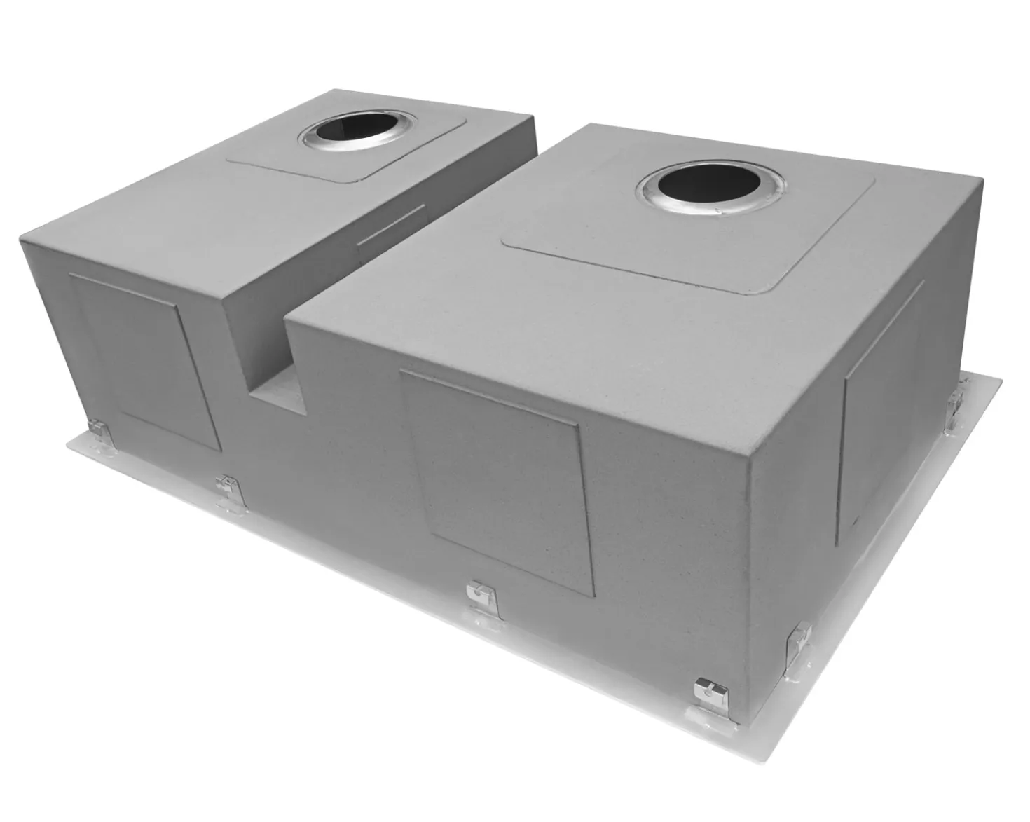 Ruvati 33" Drop-in Low Platform-Divide Zero Radius 60/40 Double Bowl 16 Gauge Topmount Kitchen Sink