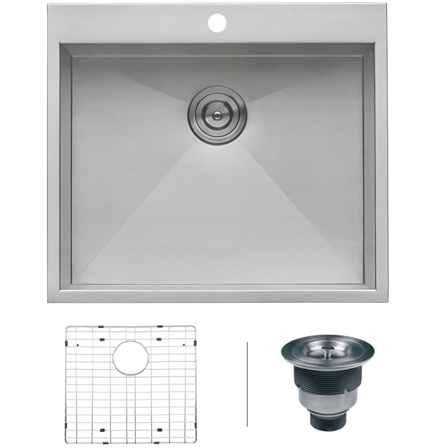 Ruvati 25" Drop-in Topmount 16 Gauge Stainless Steel Single Bowl Kitchen Sink