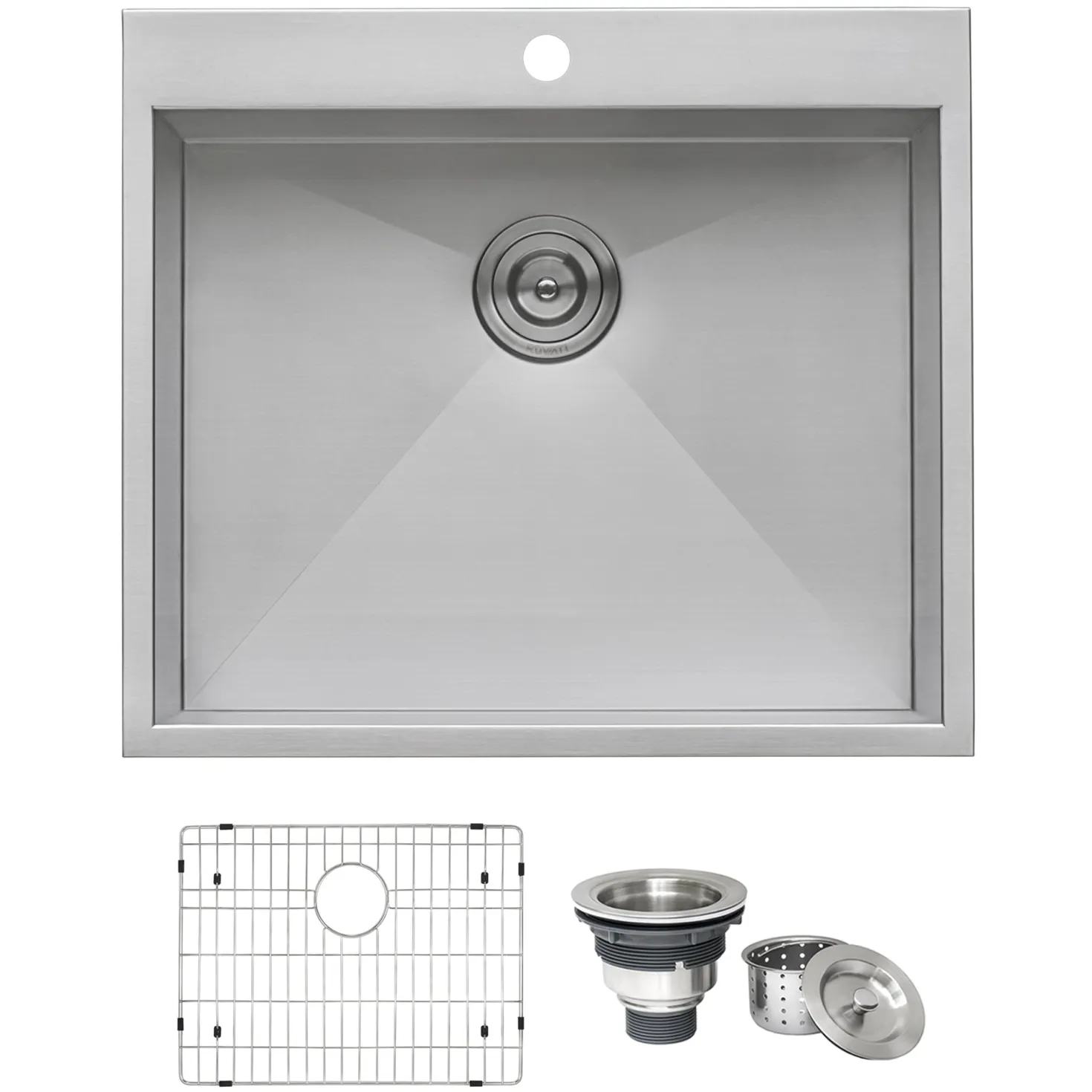 Ruvati 25" Drop-in Topmount 16 Gauge Stainless Steel Single Bowl Kitchen Sink