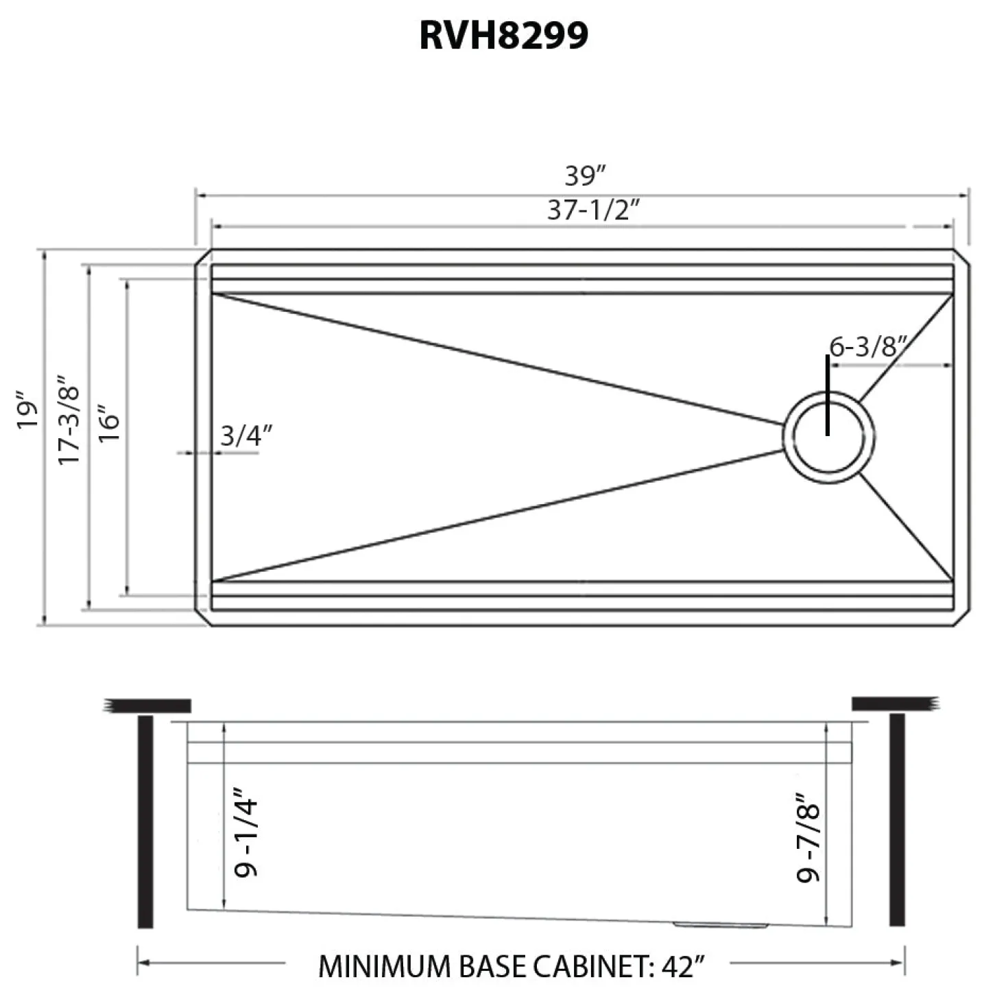 Ruvati 39" Dual Tier Undermount Workstation Kitchen Sink